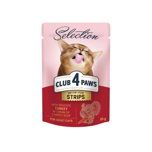 Club4paws Strips Turkey in Cream Carrot 100g (12/pack)