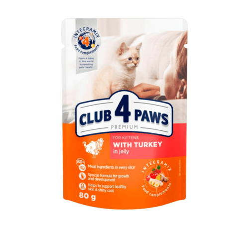 Club4paws Kitten Turkey in Jelly 100g (20+4Free)