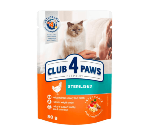 Club4paws Chicken Sterilised 100g (20+4Free)